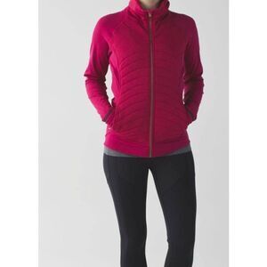 LULULEMON ATHLETICA Fleece Out Jacket In Berry Bumble Size Medium
